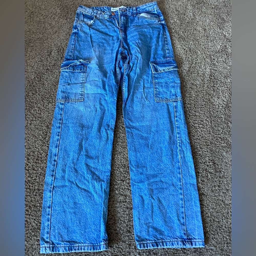 Bershka Denim Cargo Jeans